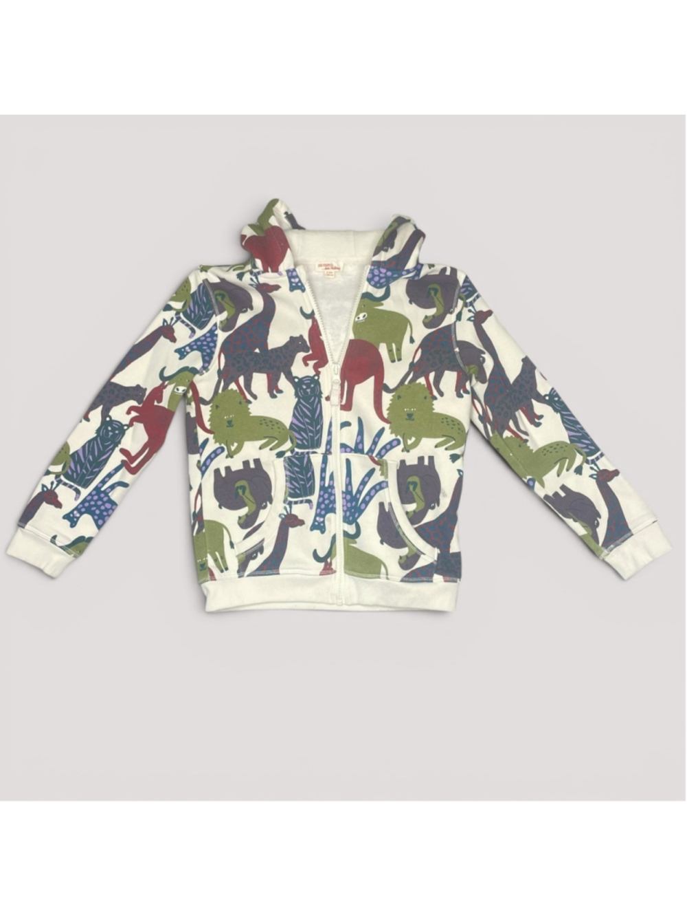 DPAM Du Pareil Au Même Safari Animal Hoodie Zip Sweatshirt Kids 8Y 128 EU
